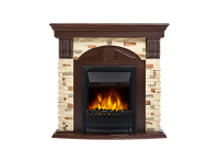 Портал Firelight Torre Classic камень сланец натуральный, шпон темный дуб