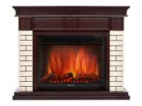 Портал Firelight Bricks 25U (угловой) камень бежевый, шпон темный дуб