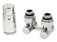 Комплект узла нижнего подкл SCHLOSSER угловой STANDARD 3/4quot; (хром) с термоголовкой М30х1,5, ниппеля 1/2quot;Х3/4quot;