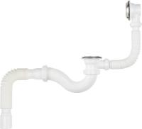  Сифон для ванны 1 1/2"х40 с выпуском и переливом с мет.реш. с г.т. 40х40/50