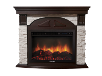 Портал Firelight Torre 26/30S камень белый, шпон темный дуб