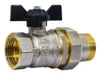 Кран шаровой латунный LD Pride 47.25.В-ГШ.Б Ду 25 Ру 40 вн-американка, (бабочка)