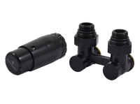 Комплект узла нижнего подкл SCHLOSSER угловой STANDARD 3/4quot; (Ral 9005) с термогол. М30х1,5, ниппеля 1/2quot;Х3/4quot;