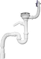  Сифон для мойки 3 1/2"х40 прямоточный, мет.реш., прям. перелив, отв. с/м, г.т 40х40/50