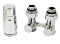 Комплект узла нижнего подкл SCHLOSSER прямой STANDARD 3/4quot; (хром) с термоголовкой М30х1,5, ниппеля 1/2quot;Х3/4quot;