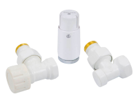 Комплект узла нижнего подкл SCHLOSSER угловой STANDARD MINI 1/2quot; (белый) с термоголовкой MINI DIAMANT М30х1,5