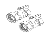 Комплект двух никелированных шаровых кранов 1quot; для коллекторов, REHAU