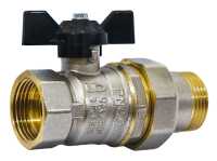 Кран шаровой латунный LD Pride 47.25.B-Н.Б Ду 25 Ру 40 вн-нр, (бабочка)