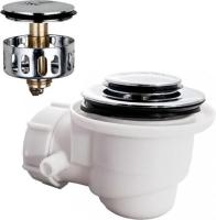  Сифон для душевого поддона хром 1 1/2 под d50мм, клик-клак мет, мет.сетка, h65мм