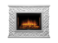 Портал Firelight Quadro 25 камень песчаник античный белый, белая эмаль