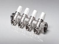 Коллектор латунный с регулирующими вентилями 1quot;х3/4quot; 4 выхода под евроконус