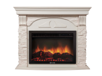 Портал Firelight Torre 26/30S камень белый, шпон белёный дуб