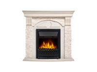 Портал Firelight Torre Classic камень белый, шпон беленый дуб