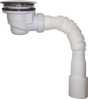  Сифон для душевого поддона хром 1 1/2 под d60мм с гт 40х40/50, h67мм