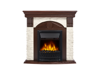 Портал Firelight Torre Classic камень белый, шпон темный дуб