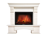 Портал Firelight Forte 25S камень белый, шпон белёный дуб