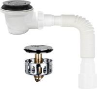  Сифон для душевого поддона хром 1 1/2 под d50мм с гт 40х40/50, клик-клак, мет.сетка, h65мм