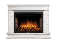 Портал Firelight Scala 30 камень сланец скалистый белый, шпон белый дуб