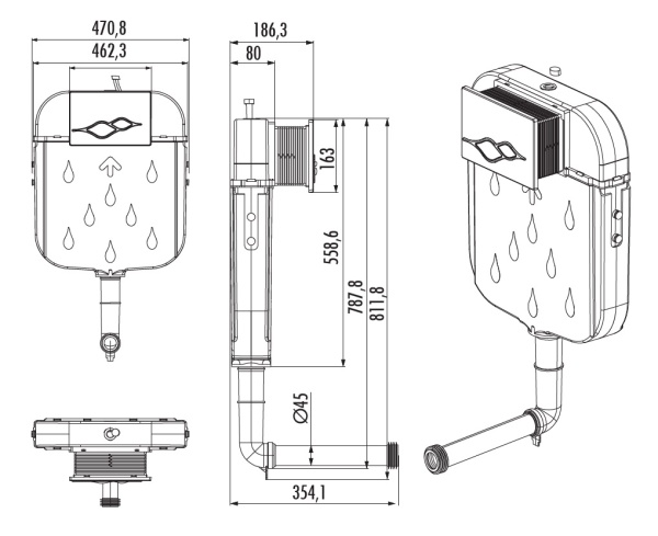 CREAVIT Инсталляция для приставного унитаза