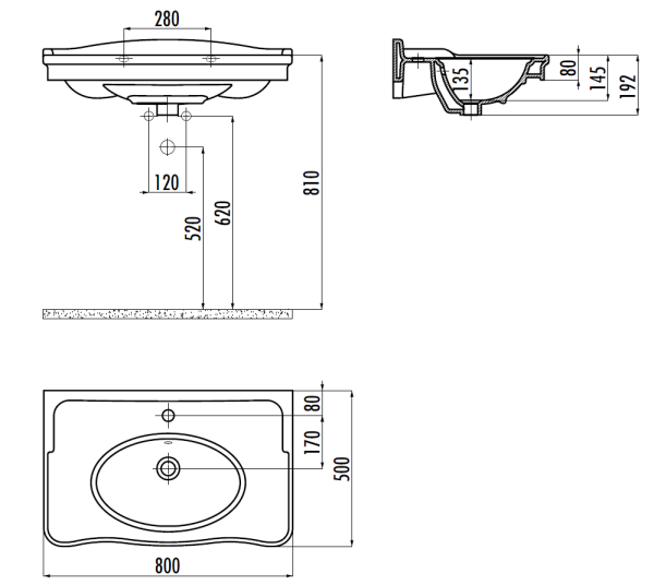 CREAVIT ANTIK Раковина AN080