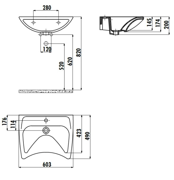 CREAVIT Раковина для инвалидов 50*60