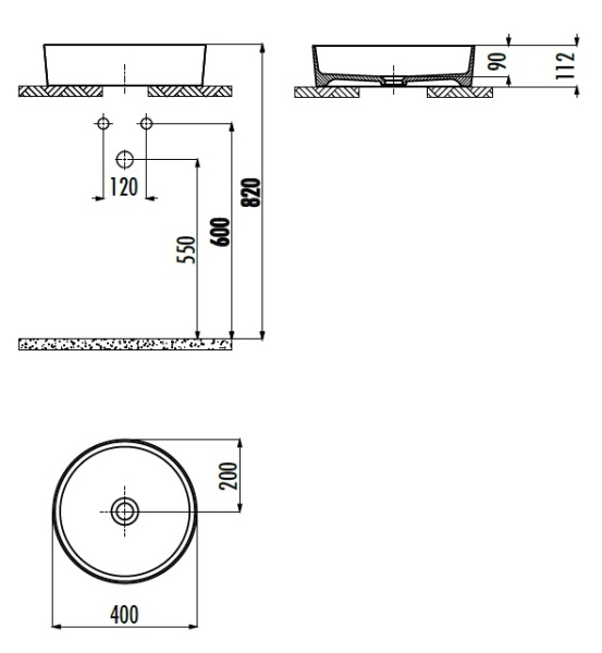 CREAVIT Раковина мебельная (45 см) САКУРА