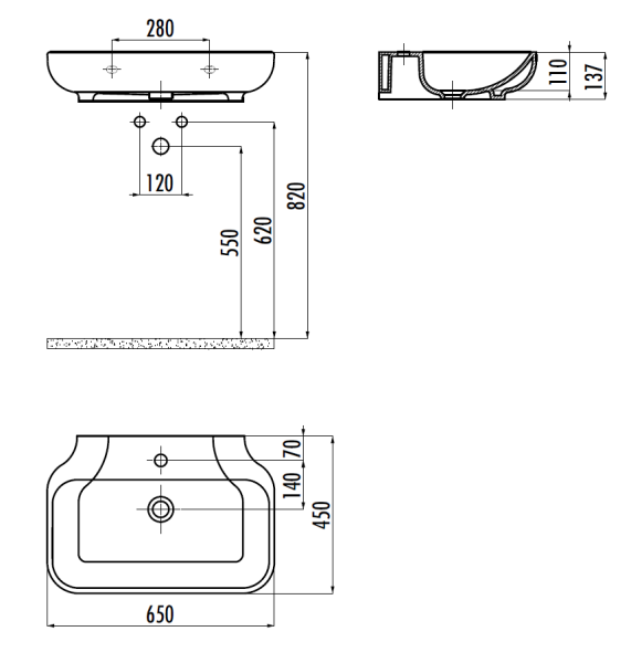 CREAVIT FREE Раковина (45*65 см)
