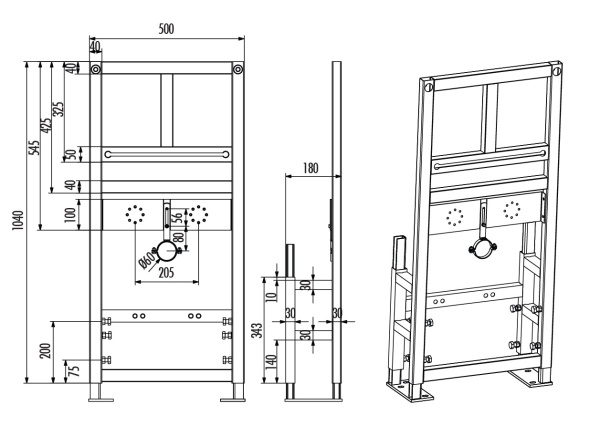 CREAVIT Инсталляция для раковины к полу GLM100.00