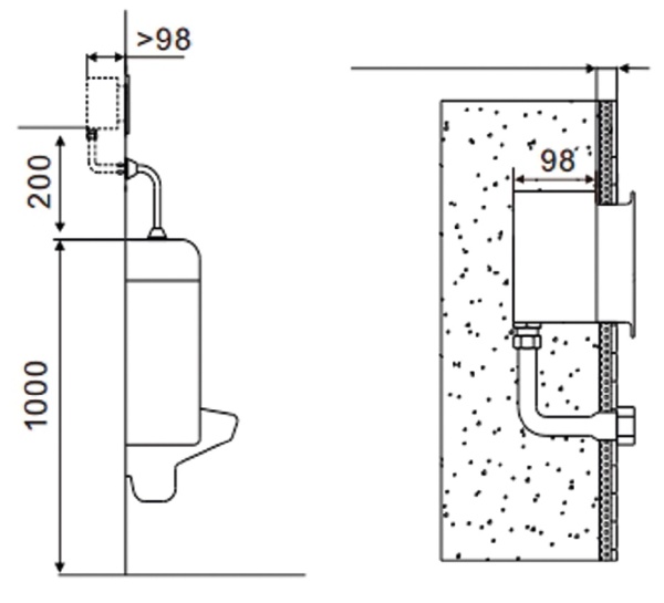 CREAVIT Кран для писсуара сенсорный ES4810