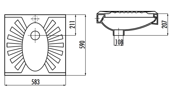 CREAVIT Чаша Генуя 60*60 круговой смыв