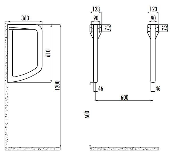 CREAVIT Перегородка для писсуара TP660