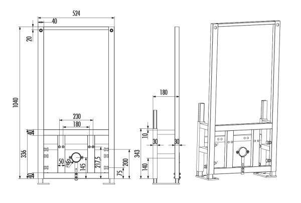 CREAVIT Инсталляция для биде GBM500.00 (крепление к полу)