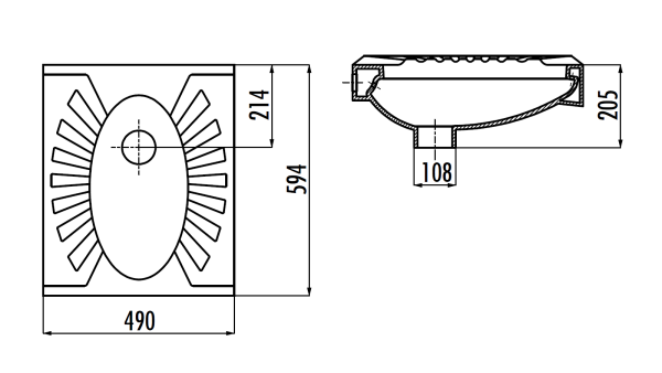 CREAVIT Чаша Генуя 50*60 РОМАШКА