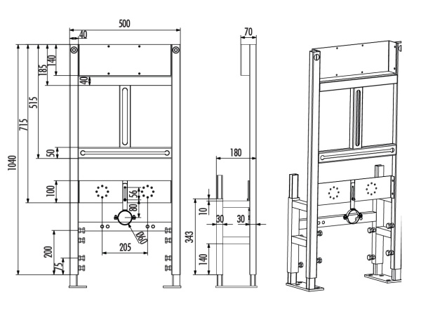 CREAVIT Инсталляция для писсуара GPM600 (крепление к полу)
